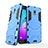 Cover Silicone e Plastica Opaca con Supporto per Samsung Galaxy Amp Prime 3 Blu