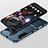 Cover Silicone e Plastica Opaca con Supporto per Samsung Galaxy C8 C710F Ciano
