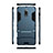 Cover Silicone e Plastica Opaca con Supporto per Samsung Galaxy J7 Plus Ciano