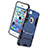 Cover Silicone Opaca con Supporto per Apple iPhone SE Blu