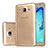 Cover Silicone Trasparente Ultra Sottile Morbida T03 per Samsung Galaxy On5 G550FY Oro