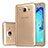 Cover Silicone Trasparente Ultra Sottile Morbida T03 per Samsung Galaxy On5 Pro Oro