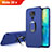 Cover Silicone Ultra Sottile Morbida con Magnetico Anello Supporto per Huawei Mate 20 X Blu