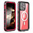 Custodia Impermeabile Silicone e Plastica Opaca Waterproof Cover 360 Gradi con Mag-Safe Magnetic HJ1 per Apple iPhone 13 Pro Rosso