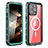 Custodia Impermeabile Silicone e Plastica Opaca Waterproof Cover 360 Gradi con Mag-Safe Magnetic HJ1 per Apple iPhone 13 Pro Verde