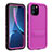 Custodia Impermeabile Silicone e Plastica Opaca Waterproof Cover 360 Gradi con Supporto per Apple iPhone 11 Pro Max Rosa Caldo