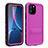 Custodia Impermeabile Silicone e Plastica Opaca Waterproof Cover 360 Gradi con Supporto per Apple iPhone 11 Pro Rosa Caldo