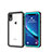 Custodia Impermeabile Silicone e Plastica Opaca Waterproof Cover 360 Gradi W01 per Apple iPhone XR Ciano