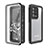 Custodia Impermeabile Silicone e Plastica Opaca Waterproof Cover 360 Gradi W02 per Samsung Galaxy S20 Ultra 5G Nero