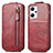 Custodia In Pelle Flip per Oppo Reno7 A Rosso