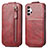 Custodia In Pelle Flip per Samsung Galaxy M32 5G Rosso