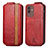 Custodia In Pelle Flip S02D per Samsung Galaxy M13 5G Rosso