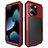 Custodia Lusso Alluminio Cover 360 Gradi HJ1 per Apple iPhone 13 Pro Rosso