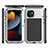 Custodia Lusso Alluminio Cover 360 Gradi HJ1 per Apple iPhone 14 Plus Argento