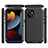 Custodia Lusso Alluminio Cover 360 Gradi HJ1 per Apple iPhone 14 Plus Nero