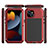 Custodia Lusso Alluminio Cover 360 Gradi HJ1 per Apple iPhone 14 Plus Rosso