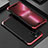 Custodia Lusso Alluminio Cover 360 Gradi per Apple iPhone 13 Pro Max Rosso e Nero
