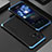 Custodia Lusso Alluminio Cover 360 Gradi per Oppo Reno7 Pro 5G Blu e Nero