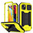 Custodia Lusso Alluminio Cover 360 Gradi RJ2 per Apple iPhone 13 Giallo