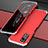 Custodia Lusso Alluminio Cover per Huawei Honor V30 5G Argento e Rosso