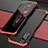 Custodia Lusso Alluminio Cover per Huawei Honor V30 5G Rosso e Nero