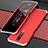Custodia Lusso Alluminio Cover per Xiaomi Poco X2 Argento e Rosso