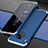Custodia Lusso Alluminio Cover T03 per Huawei Mate 30E Pro 5G Argento e Blu