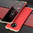 Custodia Lusso Alluminio Cover T03 per Xiaomi Redmi K30 Pro 5G Oro e Rosso