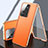 Custodia Lusso Alluminio e Pelle Cover 360 Gradi per Vivo V25 Pro 5G Arancione