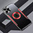 Custodia Lusso Alluminio e Silicone Laterale Cover con Mag-Safe Magnetic JL3 per Apple iPhone 13 Pro Max Rosso