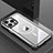 Custodia Lusso Alluminio e Silicone Laterale Cover con Mag-Safe Magnetic QC1 per Apple iPhone 13 Pro Argento
