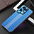 Custodia Lusso Alluminio e Silicone Laterale Cover J01 per Oppo Find X5 Pro 5G Blu