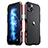 Custodia Lusso Alluminio Laterale Cover LF2 per Apple iPhone 14 Rosso e Nero