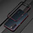Custodia Lusso Alluminio Laterale Cover per Oppo Reno6 Pro 5G India Rosso e Nero