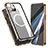 Custodia Lusso Alluminio Laterale Specchio 360 Gradi Cover con Mag-Safe Magnetic per Apple iPhone 13 Pro Oro