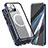 Custodia Lusso Alluminio Laterale Specchio 360 Gradi Cover con Mag-Safe Magnetic per Apple iPhone 14 Pro Max Blu