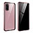 Custodia Lusso Alluminio Laterale Specchio 360 Gradi Cover LK2 per Samsung Galaxy S20 Oro Rosa