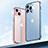 Custodia Lusso Alluminio Laterale Specchio 360 Gradi Cover M01 per Apple iPhone 13 Pro Max