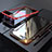 Custodia Lusso Alluminio Laterale Specchio 360 Gradi Cover M01 per Apple iPhone 7 Plus Rosso e Nero