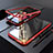 Custodia Lusso Alluminio Laterale Specchio 360 Gradi Cover M01 per Apple iPhone 8 Rosso