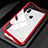 Custodia Lusso Alluminio Laterale Specchio 360 Gradi Cover M01 per Apple iPhone X Rosso