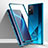 Custodia Lusso Alluminio Laterale Specchio 360 Gradi Cover M01 per Huawei Honor X10 Max 5G Blu