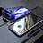 Custodia Lusso Alluminio Laterale Specchio 360 Gradi Cover M01 per Huawei P Smart+ Plus Blu