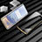 Custodia Lusso Alluminio Laterale Specchio 360 Gradi Cover M01 per OnePlus 7T Pro Oro