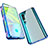 Custodia Lusso Alluminio Laterale Specchio 360 Gradi Cover M01 per Xiaomi Mi Note 10 Blu