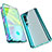 Custodia Lusso Alluminio Laterale Specchio 360 Gradi Cover M01 per Xiaomi Mi Note 10 Ciano