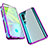Custodia Lusso Alluminio Laterale Specchio 360 Gradi Cover M01 per Xiaomi Mi Note 10 Pro Viola