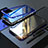 Custodia Lusso Alluminio Laterale Specchio 360 Gradi Cover M02 per Apple iPhone Xs Blu