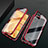 Custodia Lusso Alluminio Laterale Specchio 360 Gradi Cover M02 per Huawei P40 Lite Rosso