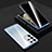 Custodia Lusso Alluminio Laterale Specchio 360 Gradi Cover M02 per Samsung Galaxy S21 Ultra 5G Blu